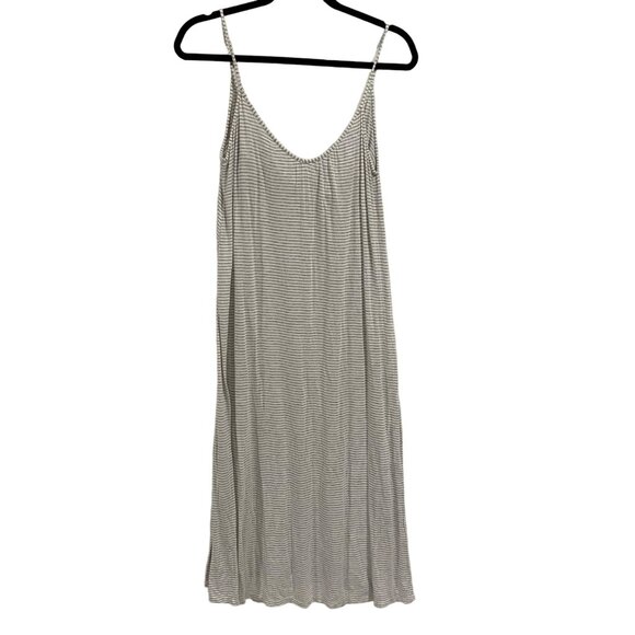 Eberjey Gray‎ White Stripe Spaghetti Strap Nightgown Size S - Picture 1 of 8